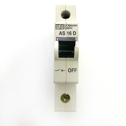 Dorman Smith AS16D Metal Clip D16 16A 16 Amp MCB Circuit Breaker Type D
